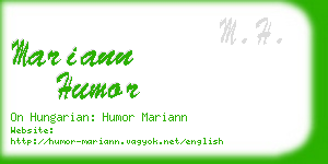 mariann humor business card